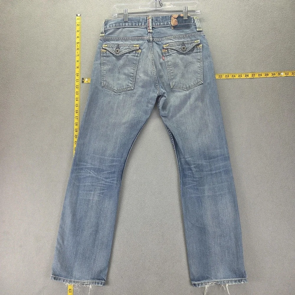 Vintage Levis 506 Jeans Mens Blue Standard Engineered Flap Pockets Fits 30x30